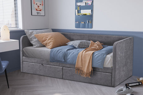 Lit Parma 90x200 Tissu Gris