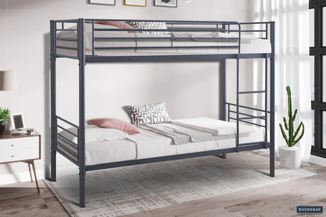 Lit superposé Sammy 90x200 Métal Gris foncé