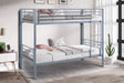 Lit superposé Sammy 90x200 Métal Gris clair