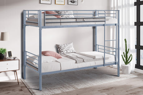 Lit superposé Sammy 90x200 Métal Gris clair