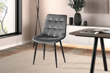 Chaise Juta Velours Gris foncé