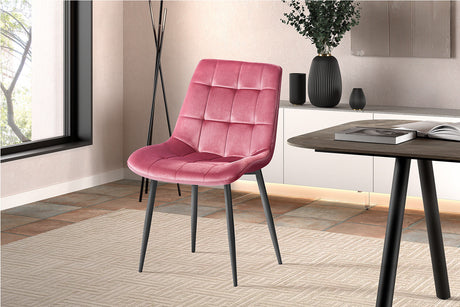 Chaise Juta Velours Rose
