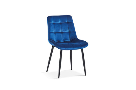 Chaise Juta Velours Bleu - vue 2