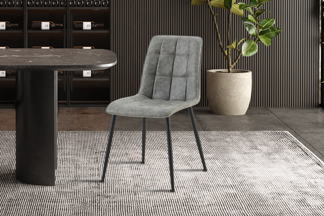 Chaise Furas Vintage PU Gris - vue 2