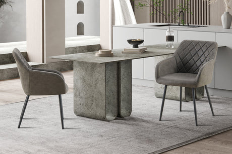 Chaise Peron PU Micro fibre Gris