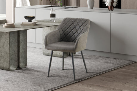 Chaise Peron PU Micro fibre Gris - vue 2