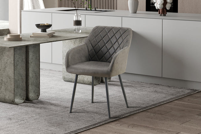 Chaise Peron PU Micro fibre Gris - vue 2