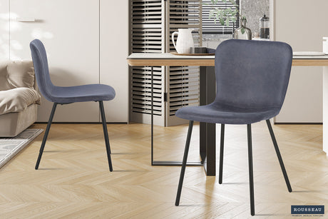 Chaise Susan PU Gris foncé
