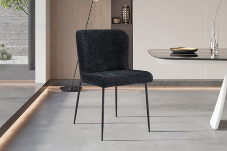Chaise Lisa Bouclé Gris Foncé - vue 2