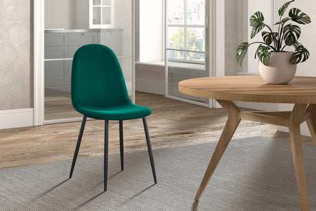 Chaise Boy Velours Vert - vue 2