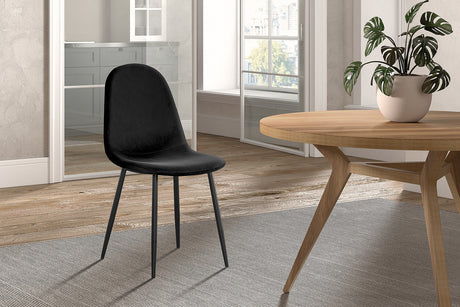 Chaise Boy Velours Noir - vue 2