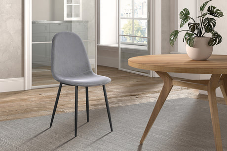 Chaise Boy Velours Gris - vue 2