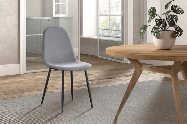 Chaise Boy Velours Gris - vue 2