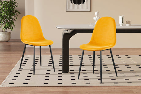 Chaise Boy Velours Jaune