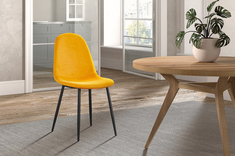 Chaise Boy Velours Jaune - vue 2