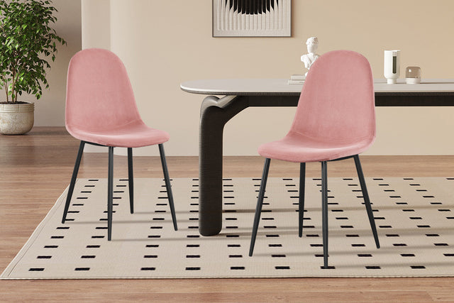 Chaise Boy Velours Rose
