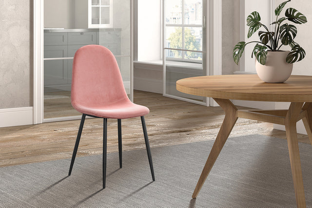 Chaise Boy Velours Rose - vue 2