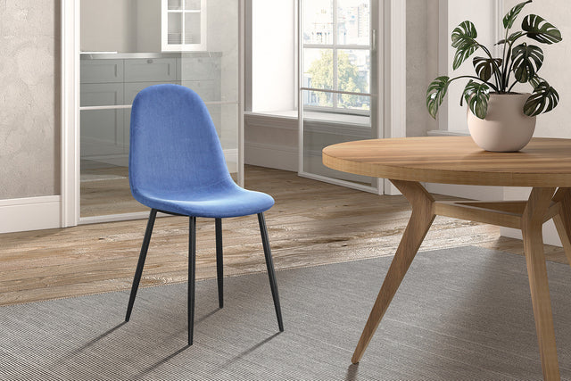 Chaise Boy Velours Bleu clair - vue 2