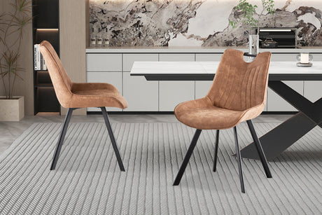 Chaise Pablo PU Micro fibre Brun Foncé