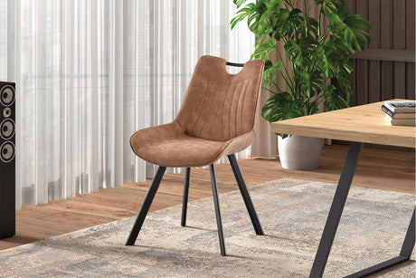 Chaise Pablo PU Micro fibre Brun Foncé - vue 2