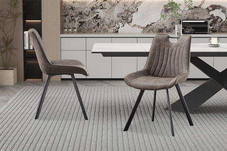 Chaise Pablo PU Micro fibre Gris Foncé