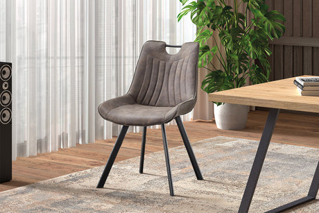 Chaise Pablo PU Micro fibre Gris Foncé - vue 2