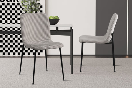 Chaise Alice Corduroy Gris clair