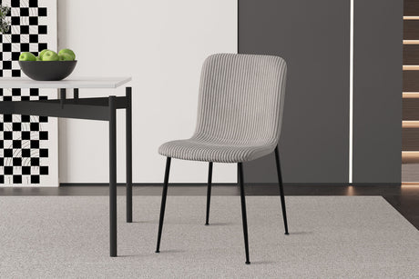 Chaise Alice Corduroy Gris clair - vue 2