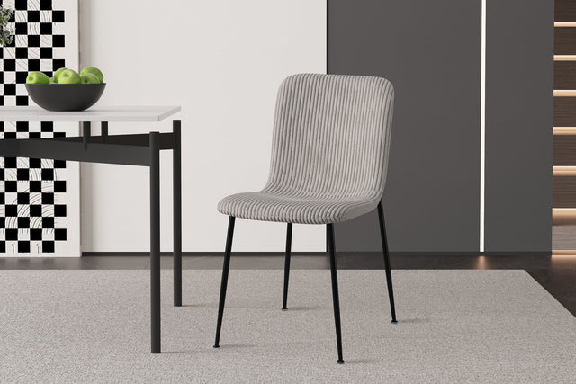 Chaise Alice Corduroy Gris clair - vue 2