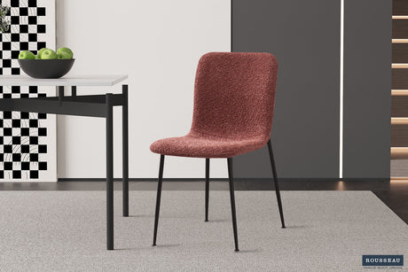 Chaise Alice Bouclé Rose - vue 2