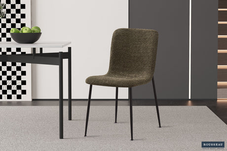 Chaise Alice Bouclé Vert - vue 2