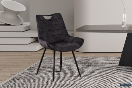 Chaise Nina Velours Gris - vue 2