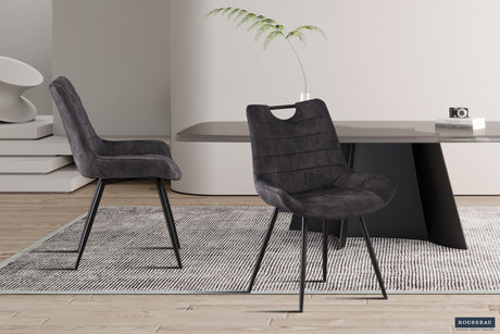 Chaise Nina Velours Gris