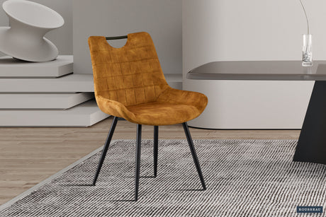 Chaise Nina Velours Or - vue 2