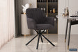 Chaise Lucie Bouclé Gris Dos PU Gris clair