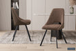 Chaise Filou Bouclé Sable Dos PU Brun