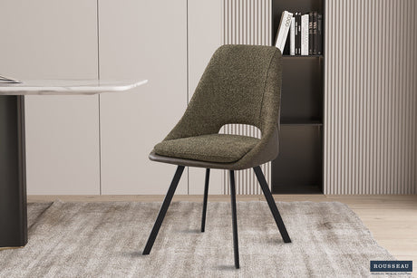 Chaise Filou Bouclé Vert Dos PU Vert foncé - vue 2
