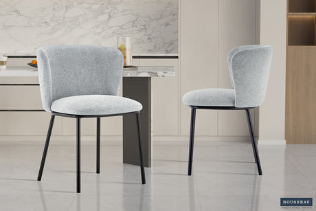 Chaise Arthur Tissu Ote Belfast 41 Gris clair