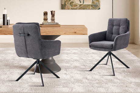Chaise Luna Pivotant Corduroy Fabb Hyper 16 Gris