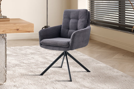 Chaise Luna Pivotant Corduroy Fabb Hyper 16 Gris - vue 2