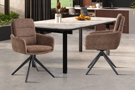 Chaise Lisold Pivotant Tissu Fabb Raven 45 Brun