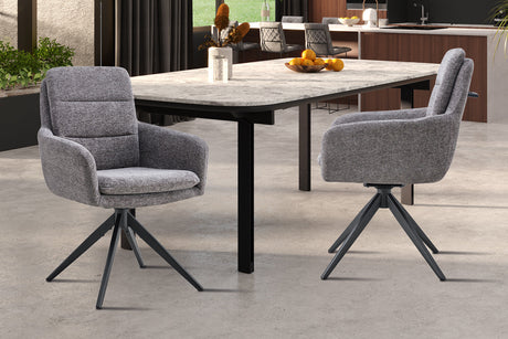 Chaise Lisold Pivotant Tissu Fabb Raven 13 Gris foncé