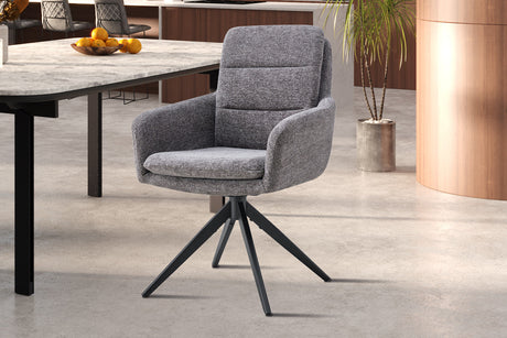 Chaise Lisold Pivotant Tissu Fabb Raven 13 Gris foncé - vue 2
