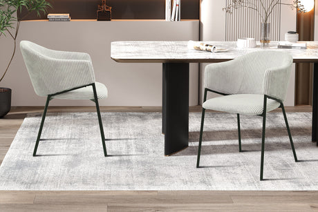 Chaise Hugo Corduroy Gris clair