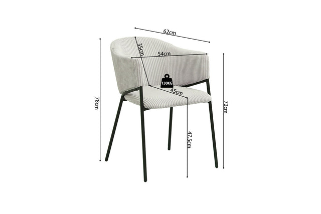 Chaise Hugo - dimensions