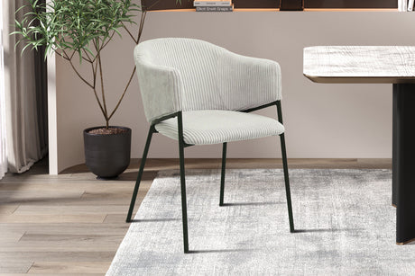 Chaise Hugo Corduroy Gris clair - vue 2