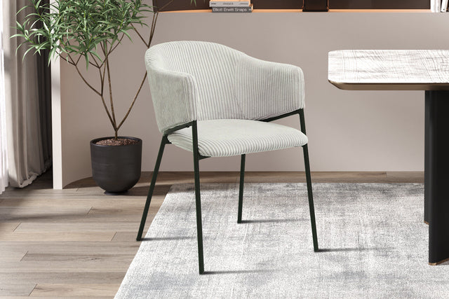 Chaise Hugo Corduroy Gris clair - vue 2