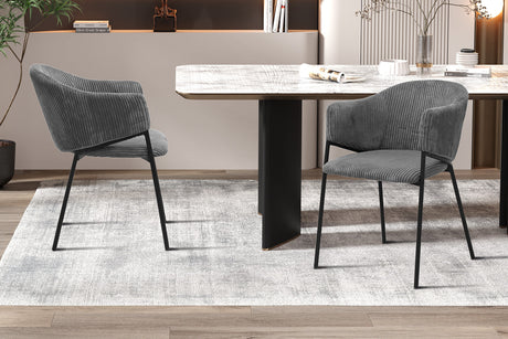 Chaise Hugo Corduroy Gris foncé