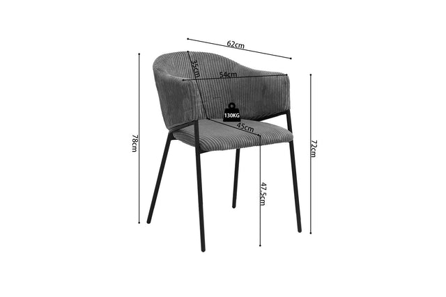 Chaise Hugo - dimensions