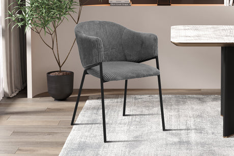 Chaise Hugo Corduroy Gris foncé - vue 2